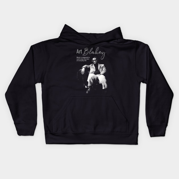 Art Blakey silhouette Kids Hoodie by BAJAJU